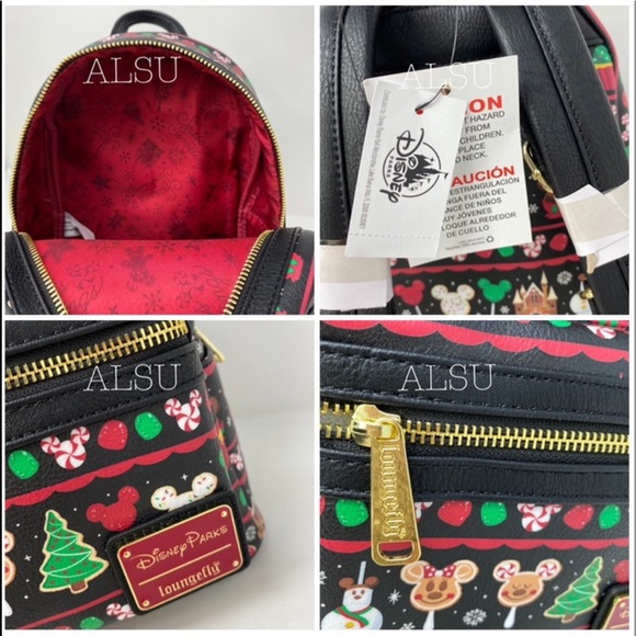 Disney Loungefly Small Backpack Black Food C20 - Picture 7 of 8